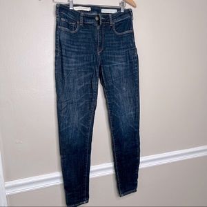 Anthropologie Blue Women's Pilcro Letterpress High-Rise Skinny Jeans Size 28